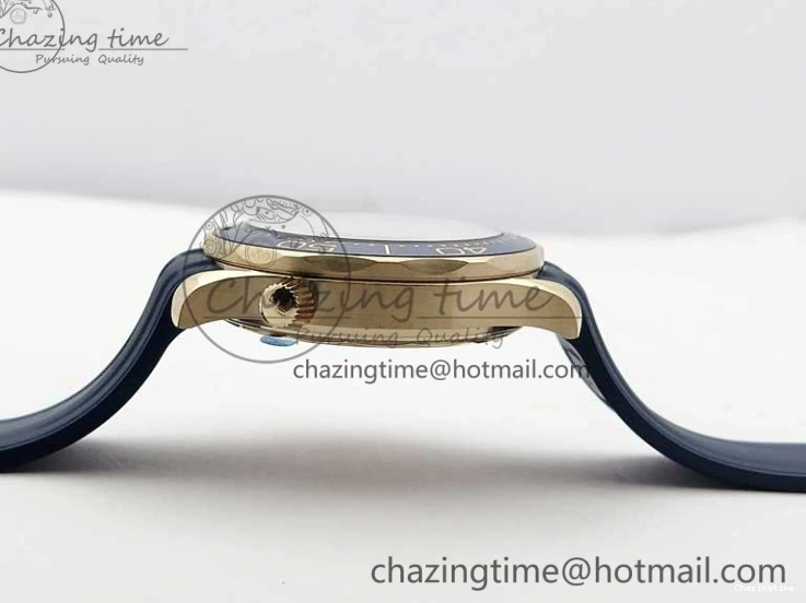 0411 2018 Seamaster Diver 300M RG Blue Ceramic VSF 1:1 Best Edition Blue Dial on Blue Rubber Strap A WeatherProof 7914